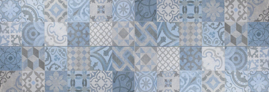 Choosing tiles for a blue and white kitchen or bathroom