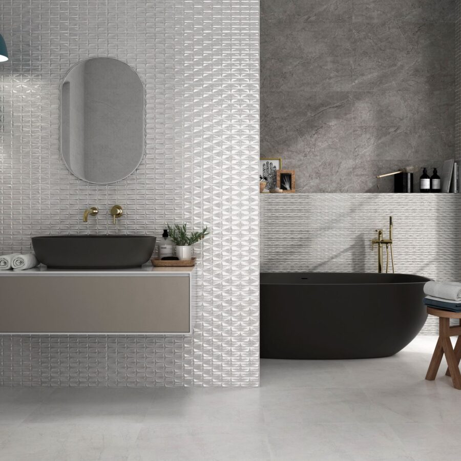 Mosaico Ambar Gris 25x75
